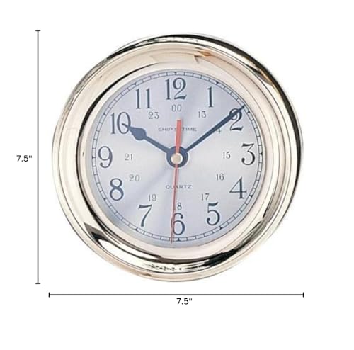 7.5" Polished Brass Quartz Captain's Clock