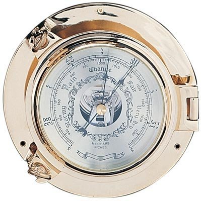 7.5" Polished Brass Porthole Barometer