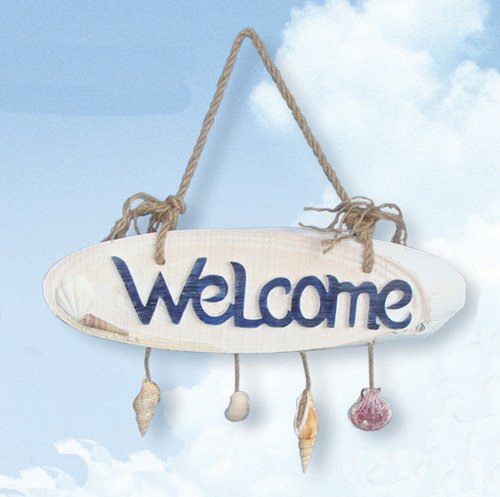 Welcome Plaque w/ Seashells