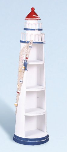 SH Distressed Wood Nautical Lighthouse Shelves15" Lighted Lighthouse w/Lighthouse Accent,Beach Decor,Decorative Lighthouse,Furniture,Light house,Lighted Lighthouse,Lighthouse,Lighthouse Accent,Lighthouse Decor,Nautical Decor,Nautical Decoration,Nautical D