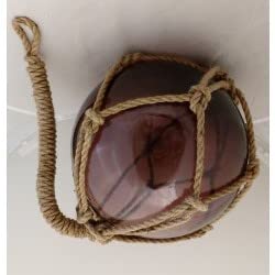 8" Violet Japanese Fishing Glass Buoy - Glass Float Ball - Hanging Nautical Buoy Decor with Roped NetDecorative Fishing Floats,Fishing Floats,Hanging Ornaments,Home,spreadr-hidden