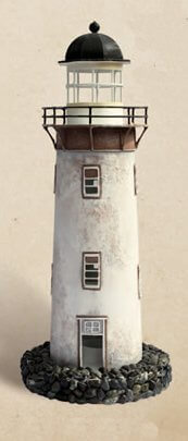 Decorative Rustic Tin Lighthouse Nautical Candle Holder