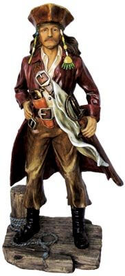 Polystone Pirate 25"Collectible Figurines,Home,Nautical Pirate,Pirate chest,Pirate Frame,Pirate ship,Pirate Treasure,Pirate Treasure box,Pirates,SH,Ship Pirate,spreadr-hidden,Treasure chest