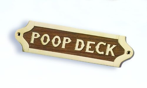 Brass & Wood Poop Deck Nautical Wall PlaqueBeach Decor,Decorative Signs & Plaques,Home,HS,Nautical Decor,Nautical Decoration,Nautical Decorations,Nautical Home Decoration,Nautical Wall Decor,spreadr-hidden,Tropical Items
