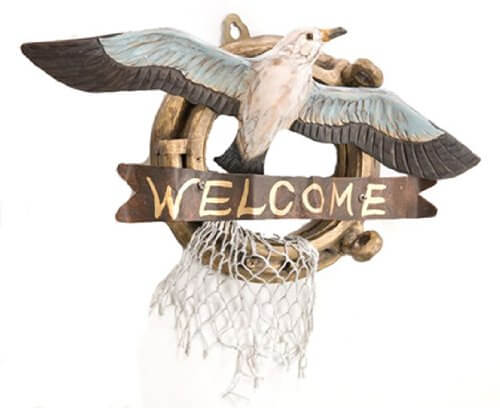 HS Seagull & Porthole Welcome SignAluminum porthole,Beach Decor,brass porthole,Decorative Signs & Plaques,Furniture,Nautical Decor,Nautical Decoration,Nautical Decorations,Nautical Home Decoration,Nautical Sea Bird on Piling Decoration,port hole,porthole