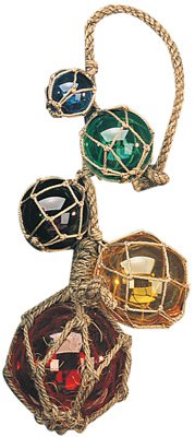 HS Set of Five Glass Floats w/RopeBall Floats,Decorative Fishing Floats,Fishing Floats,Float,Glass Balls,Glass Fishing Balls,Glass Fishing Float,Glass Float,Home,HS,Japanese Fishing Float,Mixed Drinkware Sets,spreadr-hidden