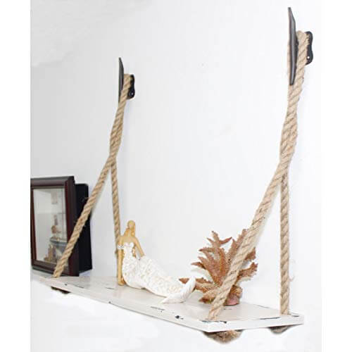 Nautical Metal Shelf w/Rope & CleatsBeach Decor,Home,HS,Nautical Decor,Nautical Decoration,Nautical Decorations,Nautical Home Decoration,Nautical Wall Decor,Racks,Shelves & Drawers,spreadr-hidden,Tropical Items