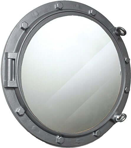 24" Nautical Wooden Porthole Mirror w/Silver FinishAluminum porthole,brass porthole,Home,port hole,porthole clocks,porthole mirror,porthole window,Portholes,SH,ships porthole,spreadr-hidden,Wall-Mounted Mirrors,wooden porthole