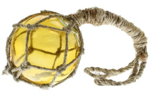 4" Amber Glass Fishing Float - Sun Catcher - NauticalDecorative Fishing Floats,Fishing Floats,Hanging Ornaments,Home,RedSkyTrader,spreadr-hidden