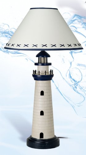 Lighthouse Nautical Lamp15" Lighted Lighthouse w/Lighthouse Accent,Beach Light,Brass Lamps,Decorative Lighthouse,Home Improvement,HS,Lamps and Lanterns,Light house,Lighted Lighthouse,Lighthouse,Lighthouse Accent,Lighthouse Decor,Nautical Lamps,Ship Lamps,