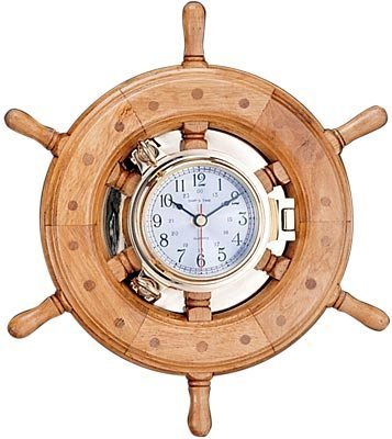 13 Porthole Ship Wheel ClockAluminum porthole,Barometers,boat steering wheel,boat wheel,Brass Barometer,Brass Barometers,brass porthole,Brass Ship clocks,brass ship wheel,Home,Life ring clock,Lifering clocks,Nautical Barometers,Nautical Clock,nautical clo