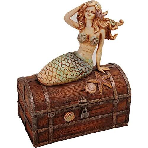 Mermaid on Pirate Treasure Chestcast iron mermaid,Home,Home Décor Products,Mermaid Sculpture,mermaid statue,Mermaids,Nautical Pirate,Pirate chest,Pirate Frame,Pirate ship,Pirate Treasure,Pirate Treasure box,Pirates,Polystone mermaid,SH,Ship Pirate,spreadr