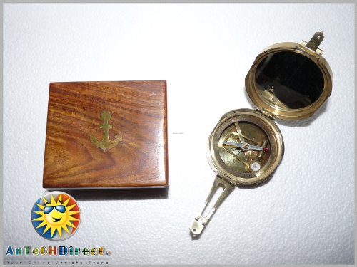 Solid Brass Brunton Pocket Style Compass W/ Wooden Box - Nautical CollectionBeach Decor,Brunton,Compasses,Nautical Decor,Nautical Decoration,Nautical Decorations,Nautical Home Decoration,Outdoors,spreadr-hidden,Tropical Items