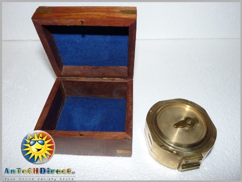 Solid Brass Brunton Pocket Style Compass W/ Wooden Box - Nautical CollectionBeach Decor,Brunton,Compasses,Nautical Decor,Nautical Decoration,Nautical Decorations,Nautical Home Decoration,Outdoors,spreadr-hidden,Tropical Items