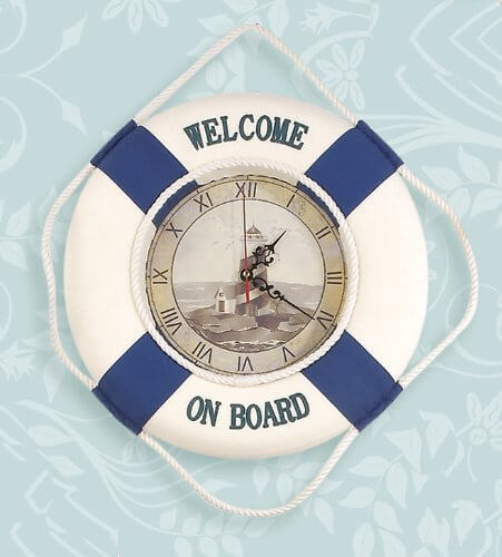 Welcome On Board Life Ring Clock with Lighthouse Scene15" Lighted Lighthouse w/Lighthouse Accent,Barometers,Brass Barometer,Brass Barometers,Brass Ship clocks,Decorative Lighthouse,Home,Life ring,Life Ring Clock,Life ring mirror,Lifering,Lifering clocks,L