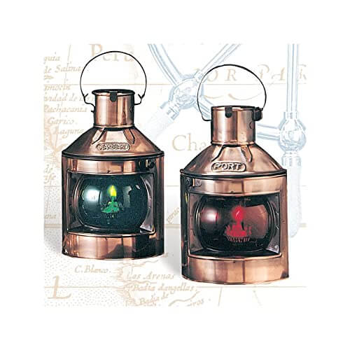 Port & Starboard LED Lamps - Nautical Light Décor - Nautical Wall Lamp Hanging Ornament - Ocean, Nautical, Beach Theme Room Decoration - Cooper, 9”- Set of 215" Lighted Lighthouse w/Lighthouse Accent,Beach Light,Brass Lamps,Home,Kitchen & Dining Features,