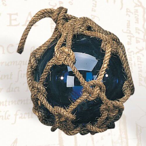 7" Blue Glass Fishing Float with Rope ascents - Nautical BuoyDecorative Fishing Floats,Fishing Floats,Masonry Tools,spreadr-hidden,Tools