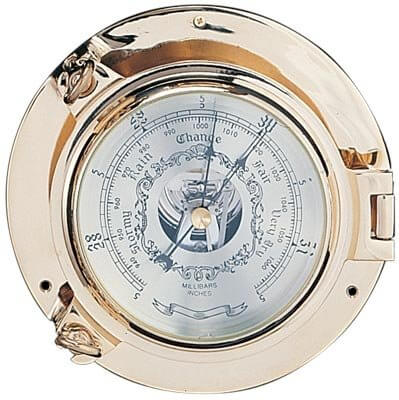 Polished Brass Porthole BarometerAluminum porthole,Barometers,Brass Barometer,Brass Barometers,brass porthole,Brass Ship clocks,Furniture,HS,Life ring clock,Lifering clocks,Nautical Barometers,Nautical Clock,nautical clocks,Nautical Table clock,Nautical w