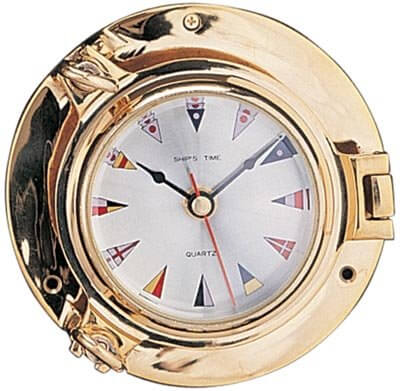 9" Polished Brass Quartz Porthole Clock w/ Nautical Flag FaceAluminum porthole,Barometers,Brass Barometer,Brass Barometers,brass porthole,Brass Ship clocks,Home,Life ring clock,Lifering clocks,Nautical Barometers,Nautical Clock,nautical clocks,Nautical Ta