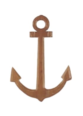 Set of 3 Nautical Wood Piling Decorations with Beautiful Wooden Anchor– Real Wooden Pier Posts for Coastal, Marine, or Nautical Decor - Huge 5” Diameter Stumps for Beach Home Decor - DRH Nauticals