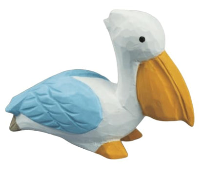 Set of 3 Nautical Wood Piling Decorations with Beautiful Pelican – Real Wooden Pier Posts for Coastal, Marine, or Nautical Decor - Huge 5” Diameter Stumps for Beach Home Decor