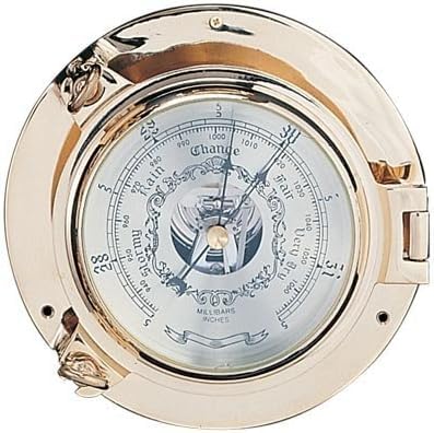 7.5" Polished Brass Porthole Barometer