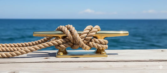 DRH Polished Brass Cleat - Safety Kits - Cleat Hook Accessories - for Hooks, Handle, Draw Pulls - Nautical Décor - Antique Brass Cleat - Bright Shine - 12” - DRH Nauticals