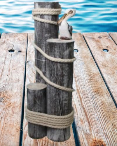 Pelican on Wood Pilings Nautical Statue with Starfish – Coastal Decor for Porch, Garden, or Poolside - Marine Bird Sculpture - DRH Nautical Décor