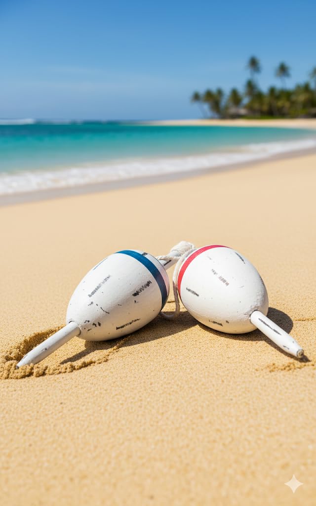 DRH - Nautical Vintage Set of 2 Wooden Lobster Trap Buoy with Rope Accents - Blue and Red - 11" X 4"