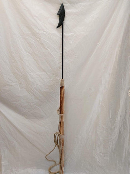 DRH Collectibles - Steel Tipped Fishing Harpoon - Distressed Solid Wood Nautical Decor - Fishing Spear with Metal Rod - Perfect Decorative Fishing Harpoon Spear Gift for Sailors - 57 inches - DRH Nauticals