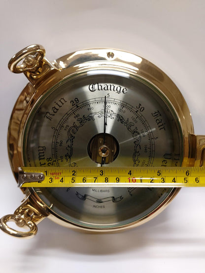 Polished Brass Porthole Barometer