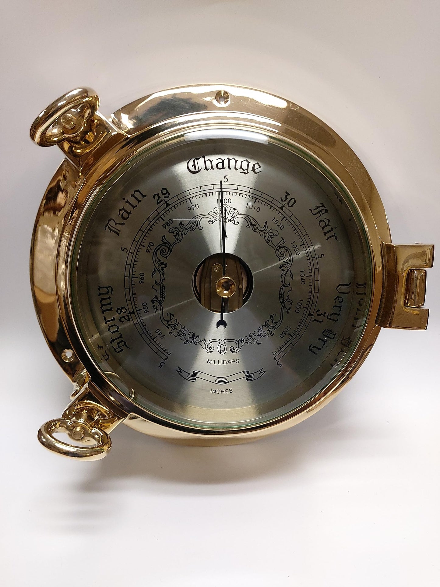 Polished Brass Porthole Barometer
