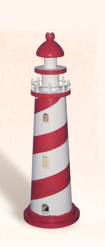 Red & White LED Lighthouse Nautical Decoration - DRH Nauticals