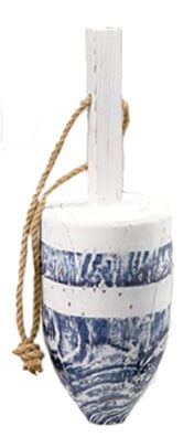 Blue & White Distressed Wooden BuoyBeach Decor,Home,HS,Nautical Decor,Nautical Decoration,Nautical Wall Decor,Posters & Prints,Ship Decor,spreadr-hidden,Tropical Items