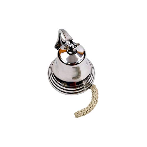 DRH Premium Polished Aluminum Bell - Captain Maritime Beach Home Decor Gift - 8 Inches - Wall Mountable - Coastal Beach Home Decorations - Bedroom Décor - DRH Nauticals