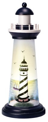 15" Lighted Lighthouse w/Lighthouse Accent - DRH Nauticals