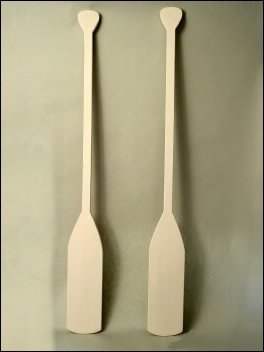 HS Set of Two Decorative Whitewash Wooden Paddles/Oars - DRH Nauticals