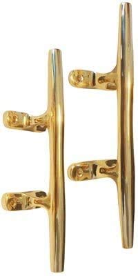DRH Polished Brass Cleat - Safety Kits - Cleat Hook Accessories - For Hooks, Handle, Draw Pulls - Nautical Décor - Antique Brass Cleat - Bright Shine - 10” - DRH Nauticals