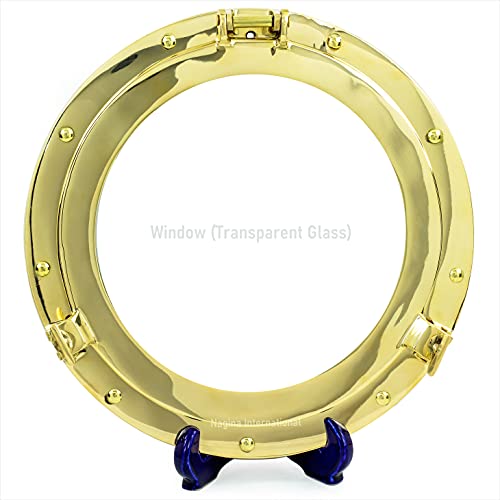 15" Brass Porthole Window: Maritime and Nautical Ship Decor - DRH Nauticals