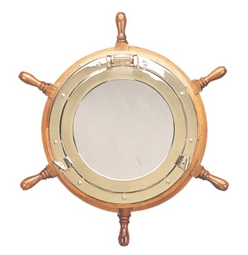 HS 24" Nautical Ship Wheel Porthole Mirror - DRH Nauticals