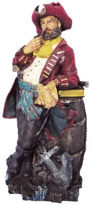 HS Pirate Leaning on Barrel Nautical Figurine/Statue - DRH Nauticals