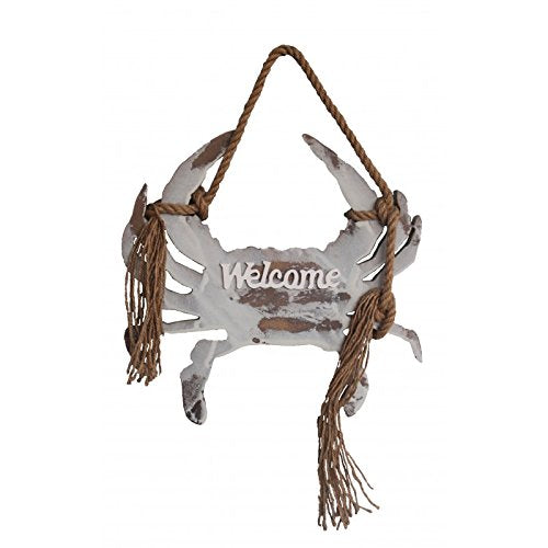 HS Nautical Wooden Welcome Crab Sign/Wall Plaque - DRH Nauticals