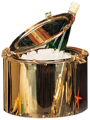 Polished Brass Porthole Ice Bucket w/ Lacquer Coating - DRH Nauticals