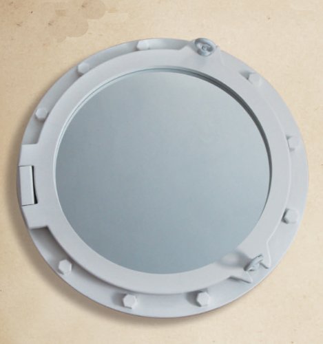 HS White Wooden Nautical Porthole Mirror - DRH Nauticals