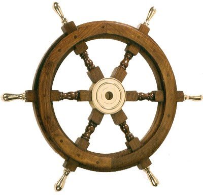 HS 24" Wooden Ship Wheel w/Brass Spokes - DRH Nauticals
