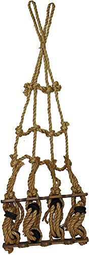 DRH Collectibles Nautical Rope Ladder - Coastal Decor for Home, Office, and Cabins - Hanging Rope Ladder - Beach House Wall Decorations - Perfect Nautical Decor Gift for Anyone - 45 Inches - DRH Nauticals