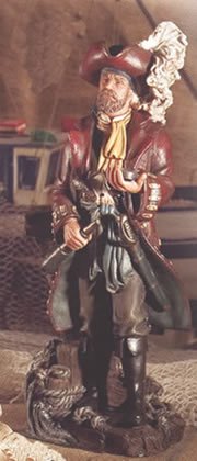 HS Pirate w/Compass Nautical Figurine/Statue - DRH Nauticals