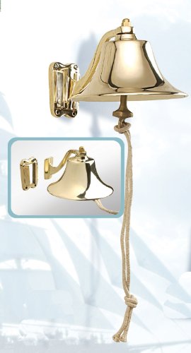 HS 6" Polished Brass Bell w/Wall Mount - DRH Nauticals