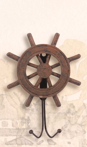 HS Antique Finish Wooden Nautical Ship Wheel Hanger - DRH Nauticals