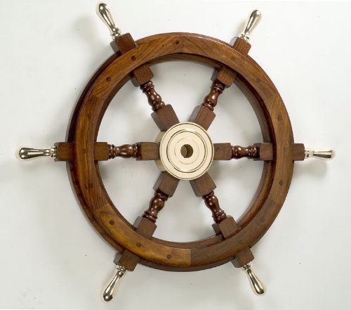 Decorative Medium Ships wheel with Brass Spokes-24" - DRH Nauticals